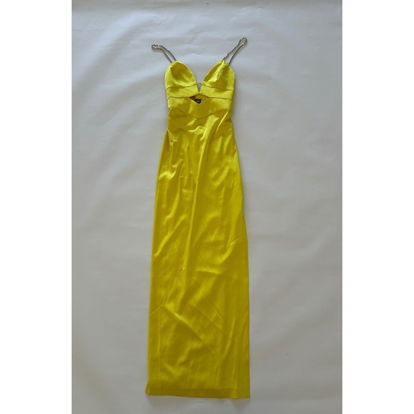 NWT Liv Foster Giselle Satin Long Dress in Solar Yellow - Size 0 - MSRP $295 - Picture 12 of 15